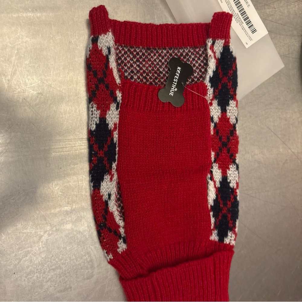 Extra Small doggie sweater festive design!